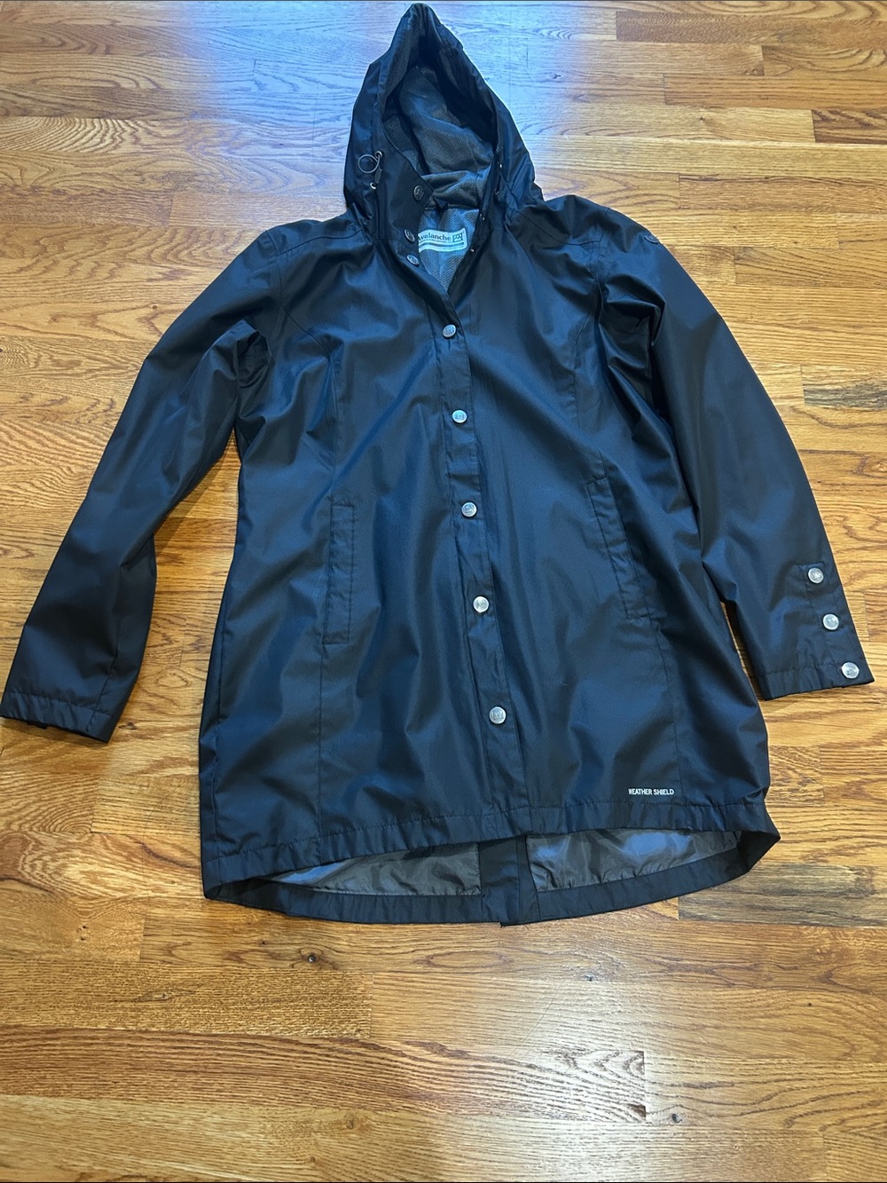 Avalanche Black Hooded Trench Raincoat
